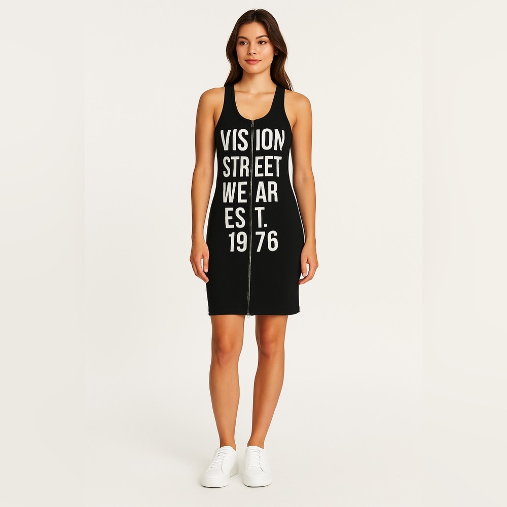 VISION STREETWEAR x FOREVER 21 | Black Zip-up Dress